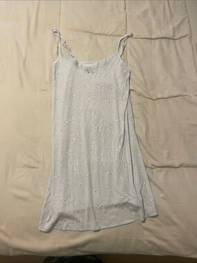 White Floral Lace-Trim Slip Nightdress
